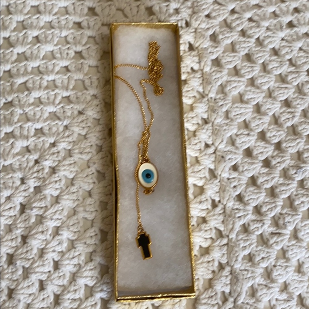 Evil Eye /Cross necklace